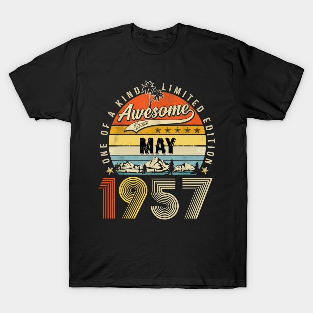 Awesome Since May 1957 Vintage 66th Birthday T-Shirt by PlumleelaurineArt